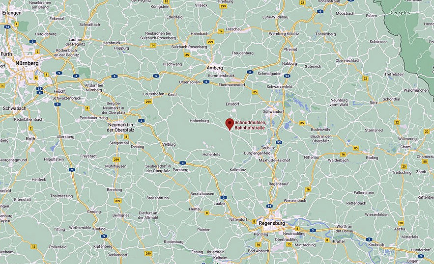 Anfahrt nach Schmidmühlen Salzstadl
